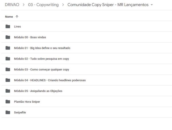 curso Copy Sniper - MR Lançamentos